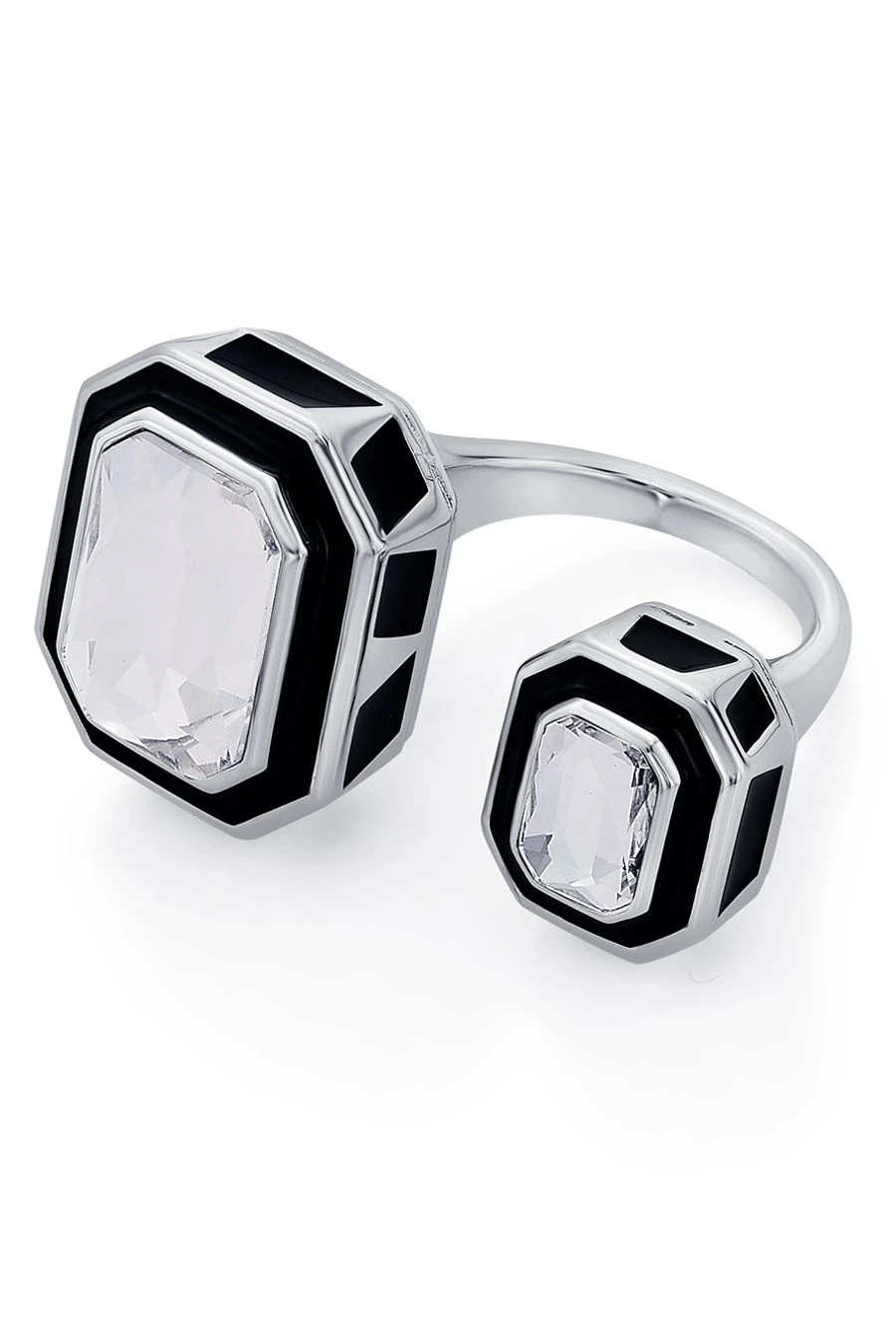 Isharya White Dual-Crystal Ring 5 Isharya White Dual-Crystal Ring - Image 3
