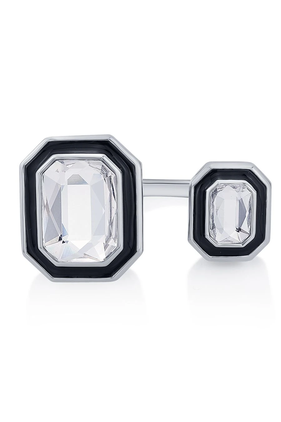 Isharya White Dual-Crystal Ring 6 Isharya White Dual-Crystal Ring - Image 4