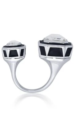 Isharya White Dual-Crystal Ring 11 Isharya White Dual-Crystal Ring -Celestiagem Jewelry Shop 0404yshb017 5