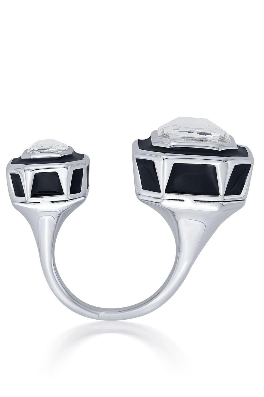 Isharya White Dual-Crystal Ring 7 Isharya White Dual-Crystal Ring - Image 5