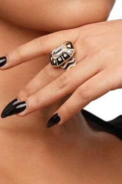 Isharya Blaze Chevron Crystal Ring