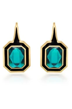 Isharya Green Crystal Drop Earrings -Celestiagem Jewelry Shop 0404yshb04 2