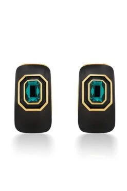 Isharya Green Crystal Resin Huggies -Celestiagem Jewelry Shop 0404yshb06 2