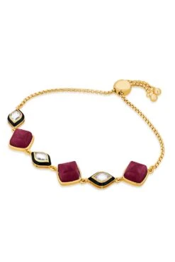 Isharya Pink Polki Cut Bracelet -Celestiagem Jewelry Shop 060623ia09 3