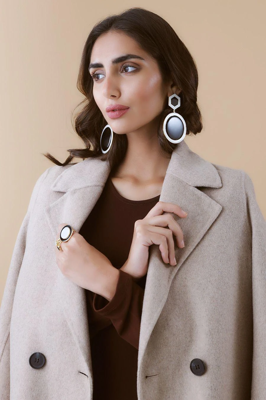Varnika Arora Azra Mother Of Pearl Dangler Earrings 5 Varnika Arora Azra Mother Of Pearl Dangler Earrings - Image 3