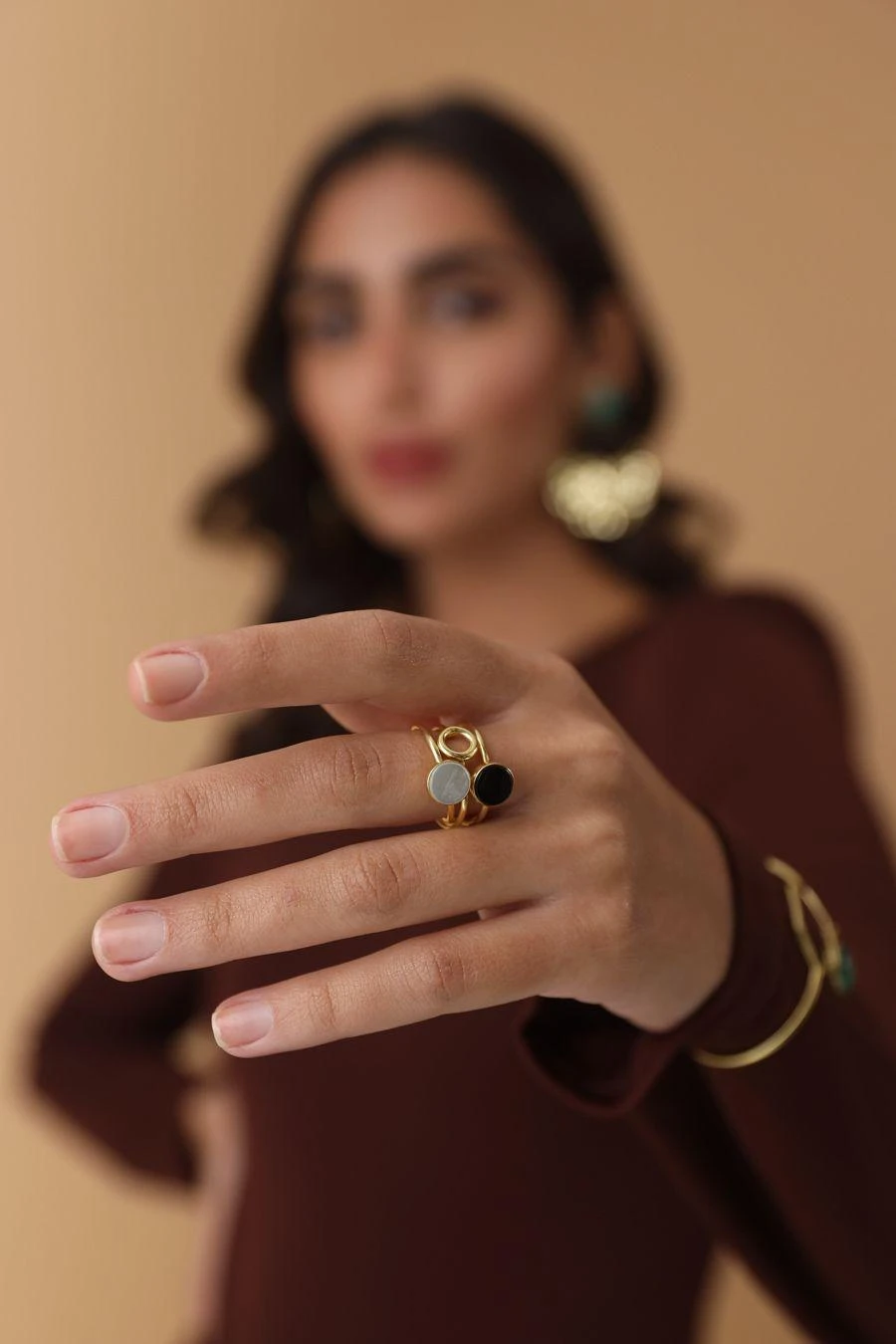 Varnika Arora Elsa Black Onyx Deco Drop Ring 5 Varnika Arora Elsa Black Onyx Deco Drop Ring - Image 3