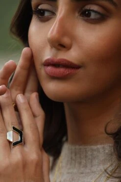 Varnika Arora Lyza Black Onyx Deco Drop Ring -Celestiagem Jewelry Shop 0802va21 1