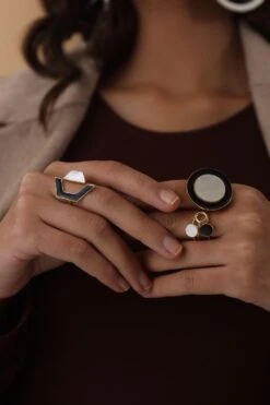 Varnika Arora Lyza Black Onyx Deco Drop Ring -Celestiagem Jewelry Shop 0802va21 4