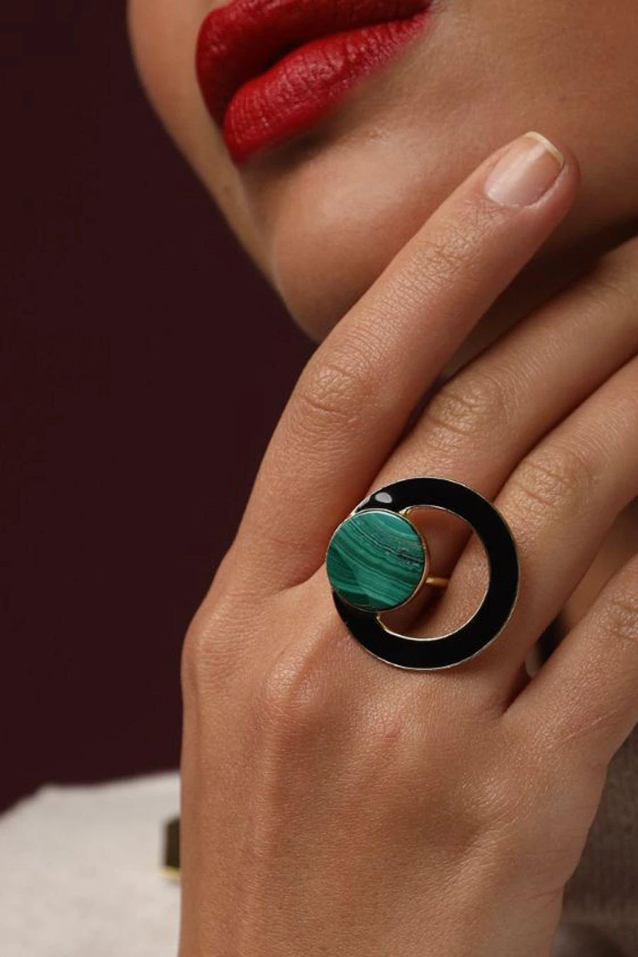 Varnika Arora Green Mother-of-pearl Ring 4 Varnika Arora Green Mother-of-pearl Ring - Image 2