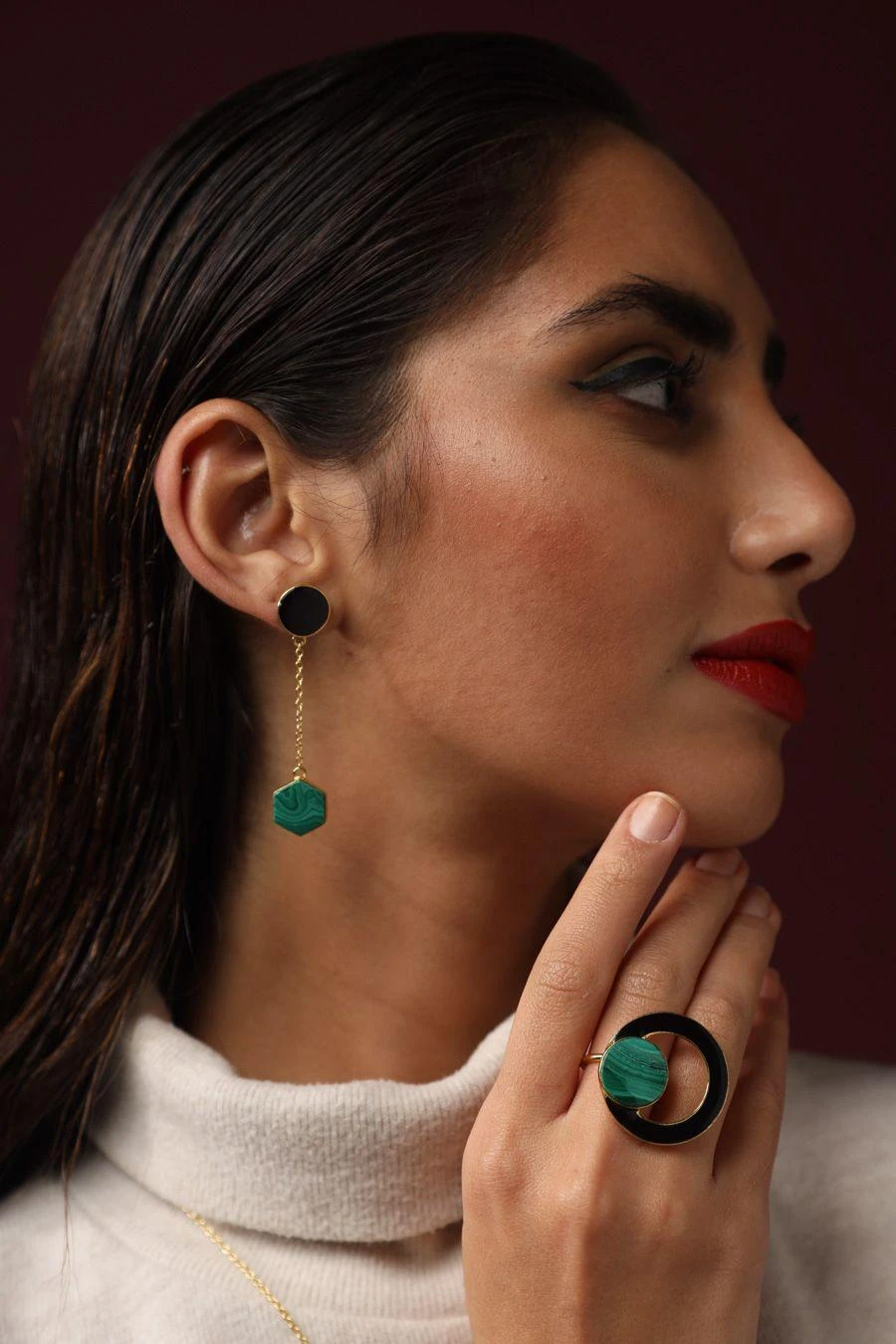 Varnika Arora Green Mother-of-pearl Ring 5 Varnika Arora Green Mother-of-pearl Ring - Image 3
