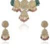Riana Jewellery Sea Green & Pink Jadtar Necklace Set -Celestiagem Jewelry Shop 1010ria85 1