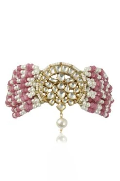 Riana Jewellery Pink Pearl Chand Bracelet