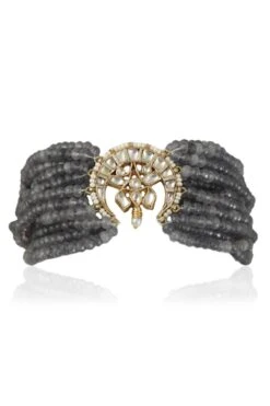 Riana Jewellery Grey Pearl Chand Bracelet