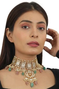 Riana Jewellery Pastel Pink & Sea Green Necklace Set 11 Riana Jewellery Pastel Pink & Sea Green Necklace Set -Celestiagem Jewelry Shop 1110ri03 4