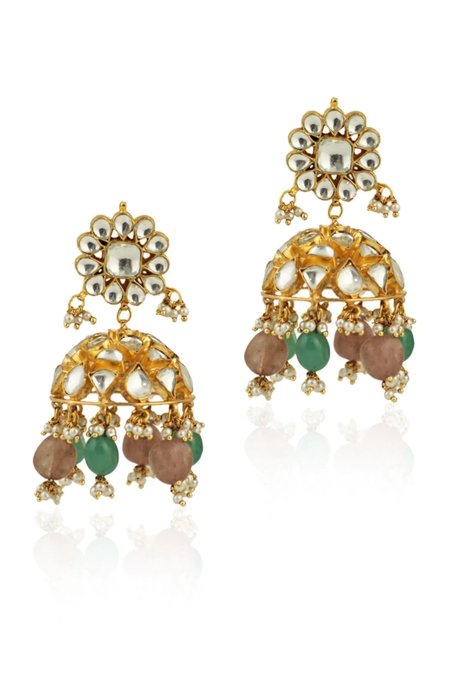 Riana Jewellery Pastel Pink & Sea Green Necklace Set 8 Riana Jewellery Pastel Pink & Sea Green Necklace Set - Image 6