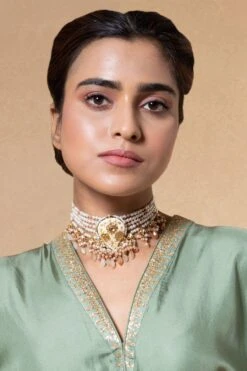 Turquoise Jewels Gold Meenakari Necklace