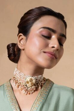 Turquoise Jewels Gold Meenakari Necklace -Celestiagem Jewelry Shop 12523tou10 3