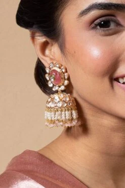 Turquoise Jewels Gold & Pink Floral Earrings 7 Turquoise Jewels Gold & Pink Floral Earrings -Celestiagem Jewelry Shop 12523tou2 3