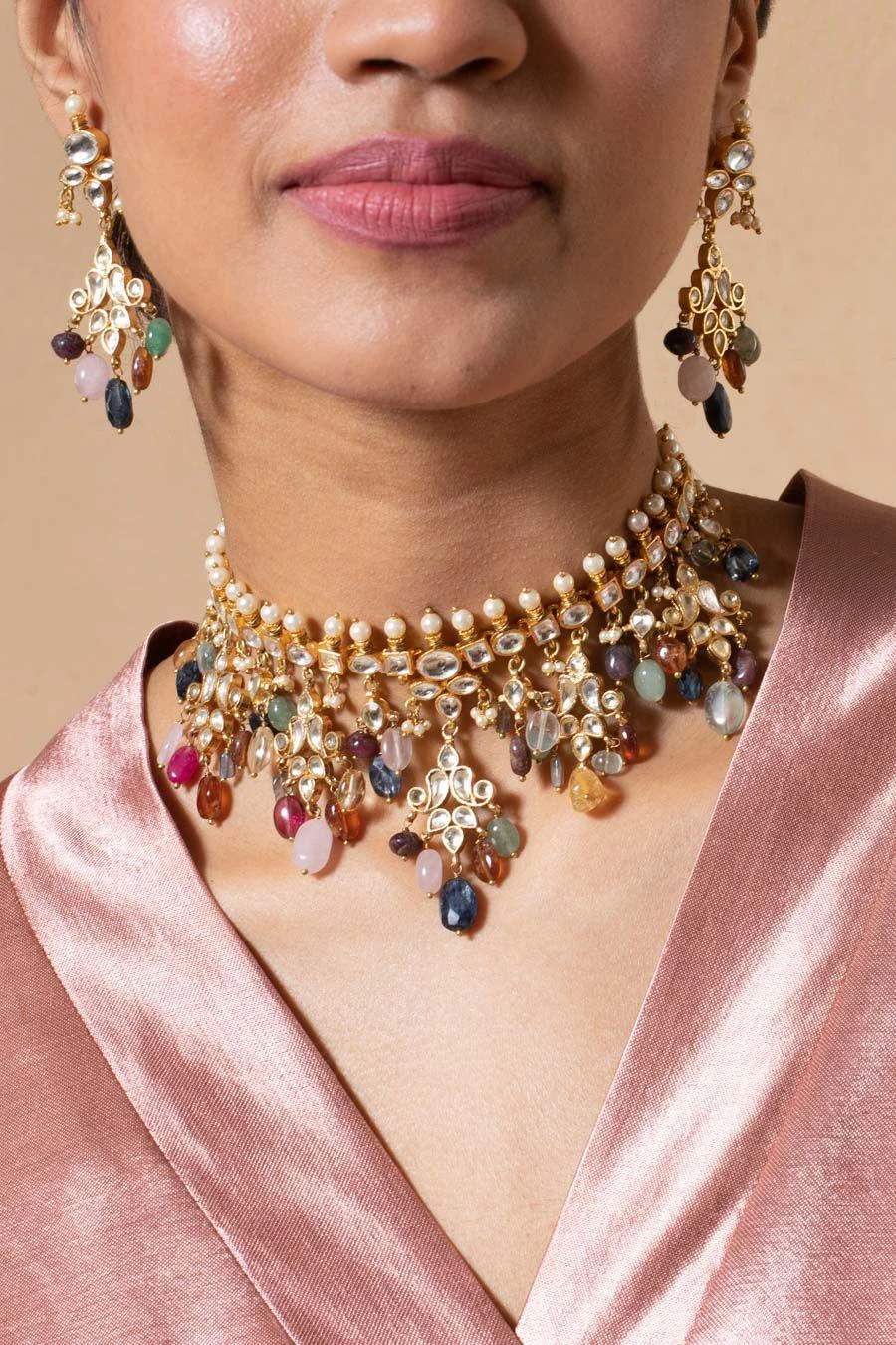 Turquoise Jewels Kundan Necklace Set 4 Turquoise Jewels Kundan Necklace Set - Image 2