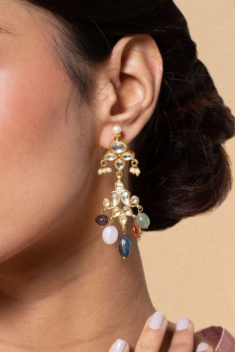 Turquoise Jewels Kundan Necklace Set 5 Turquoise Jewels Kundan Necklace Set - Image 3