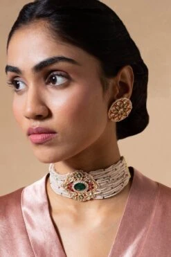 Turquoise Jewels Gold & Emerald Kundan Necklace Set -Celestiagem Jewelry Shop 12523tou5 2