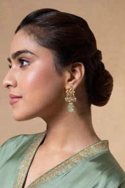 Turquoise Jewels Gold & Green Kundan Necklace Set -Celestiagem Jewelry Shop 12523tou8 3