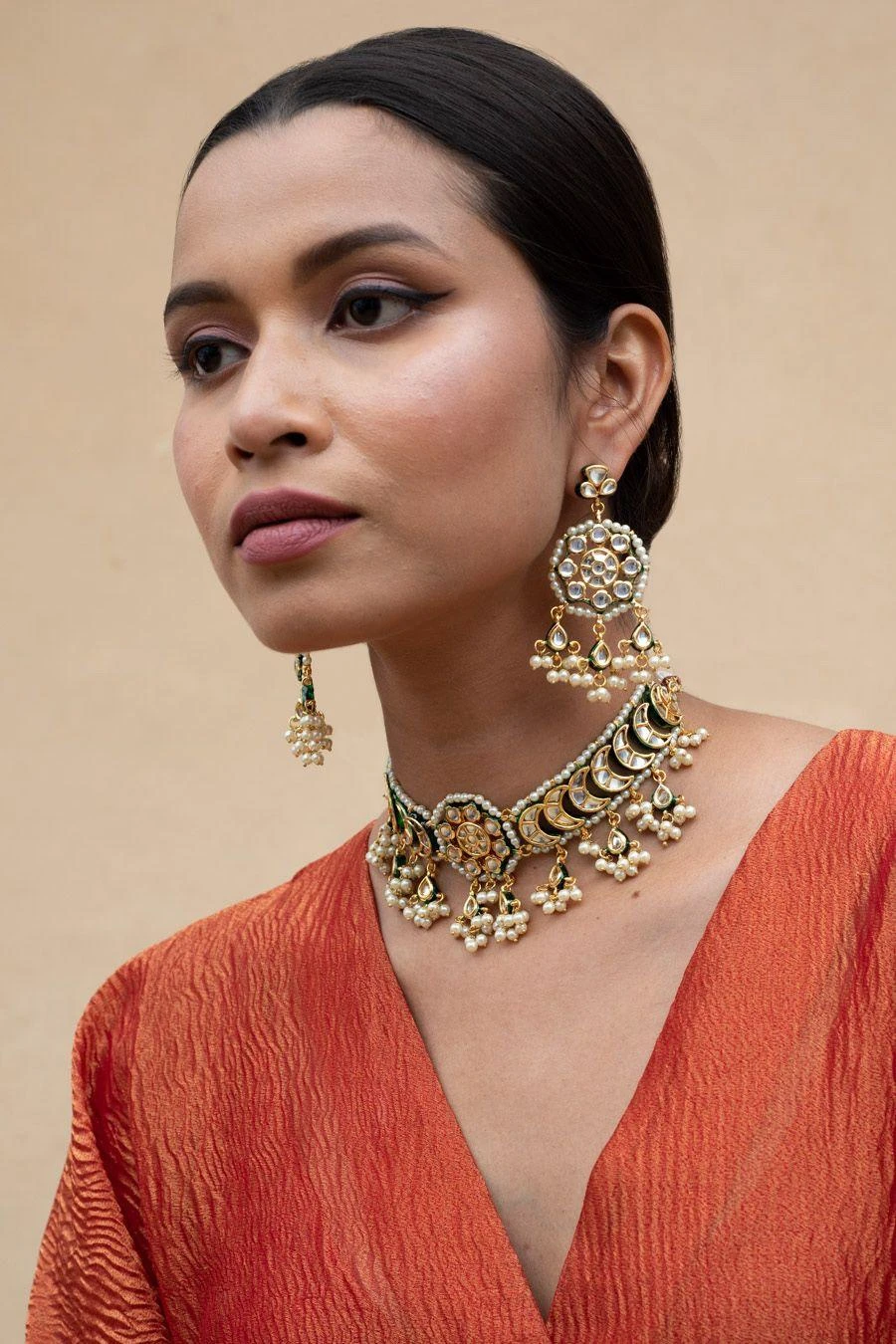 Zevar By Geeta Gold Kundan Choker Set 4 Zevar By Geeta Gold Kundan Choker Set - Image 2