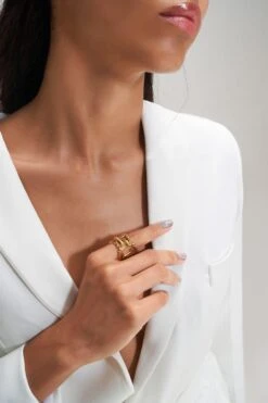 Outhouse Gold Crossover Ring -Celestiagem Jewelry Shop 1411oh13 5