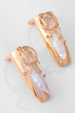 Outhouse Gold Pearl Fingertip Ring -Celestiagem Jewelry Shop 1411oh39 1