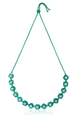 Isharya B-Dazzle Infinity Cut Green Crystal Necklace -Celestiagem Jewelry Shop 15623is20 2