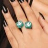 Isharya B-Dazzle Infinity Cut Green Crystal Ring -Celestiagem Jewelry Shop 15623is21 1