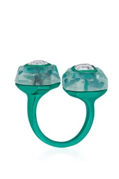 Isharya B-Dazzle Infinity Cut Green Crystal Ring -Celestiagem Jewelry Shop 15623is21 4