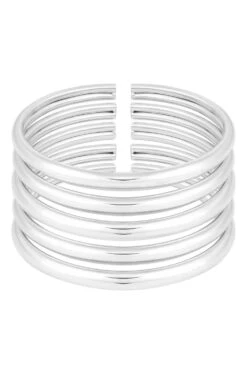 Misho Lustrous Silver Quintet Pala Bangles