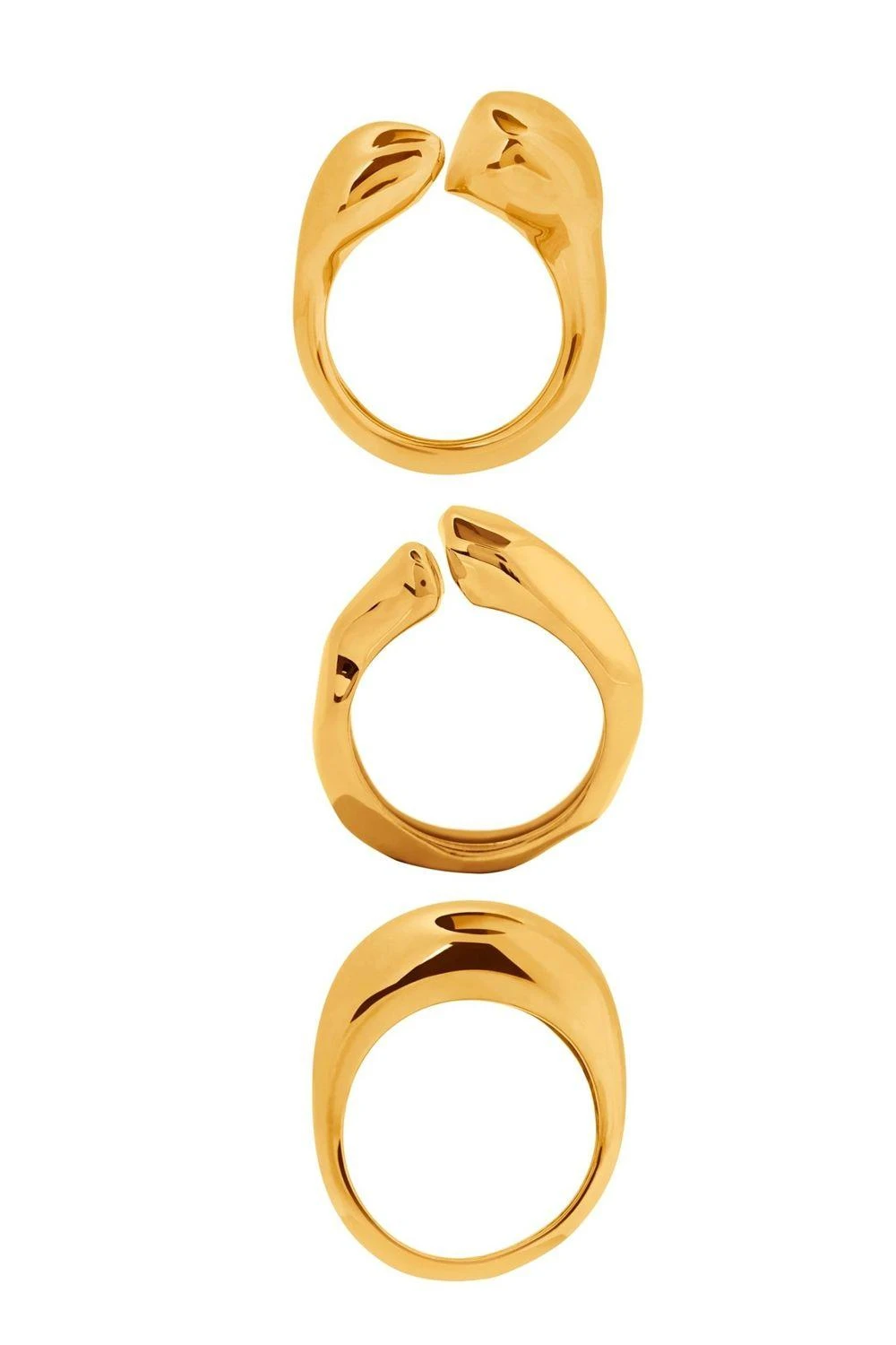 Misho Timeless Gold Stackable Pebble Rings 4 Misho Timeless Gold Stackable Pebble Rings - Image 2