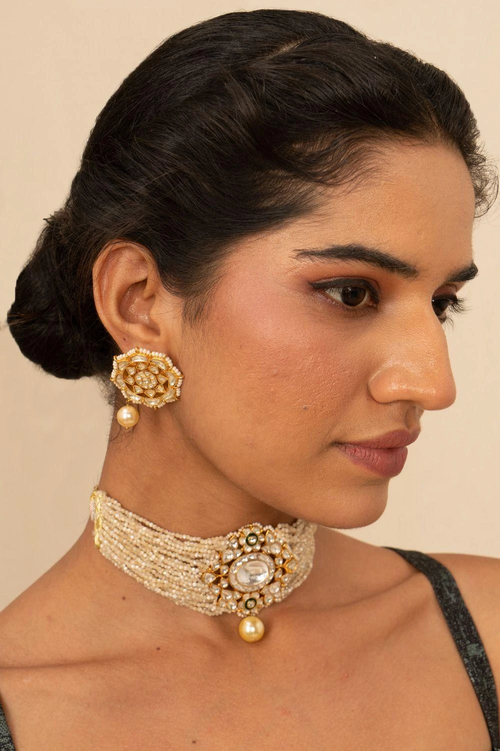 Turquoise Jewels Ivory & Gold Kundan Necklace Set 3 Turquoise Jewels Ivory & Gold Kundan Necklace Set