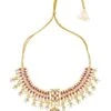 Maisara Pink & Golden Tone Jadau Necklace Set -Celestiagem Jewelry Shop 17ms2 1