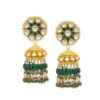 Maisara Green & Gold Jadau Jhumkas -Celestiagem Jewelry Shop 17ms32 1