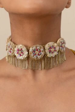 Fooljhadi Floral Hand Embellished Choker -Celestiagem Jewelry Shop 180523fj06 3