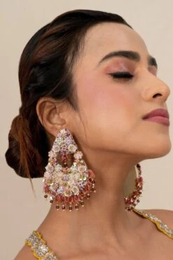 Fooljhadi Floral Hand Embellished Triangular Earrings 6 Fooljhadi Floral Hand Embellished Triangular Earrings -Celestiagem Jewelry Shop 180523fj07 3