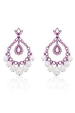 Isharya Pink Crystal Pearl Earrings 11 Isharya Pink Crystal Pearl Earrings -Celestiagem Jewelry Shop 18723iya6 4 1