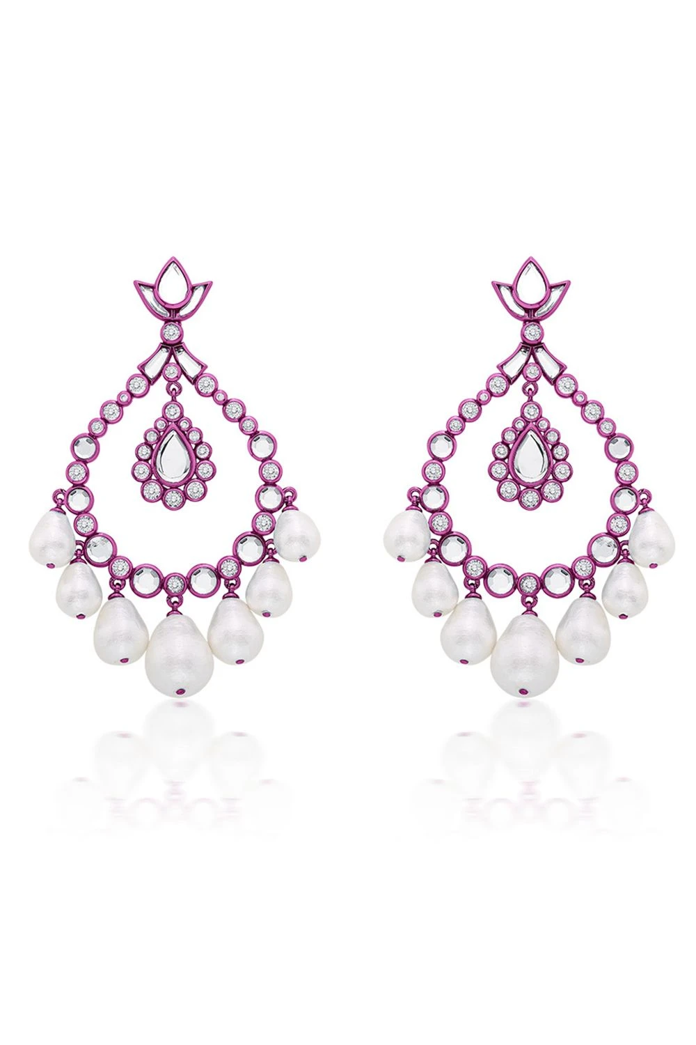 Isharya Pink Crystal Pearl Earrings 6 Isharya Pink Crystal Pearl Earrings - Image 4