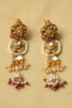 Maisara Aqua White Beaded Necklace Set With Pearls -Celestiagem Jewelry Shop 19923mai4 3