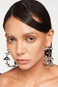 Outhouse Silver Shroomhead Hoops -Celestiagem Jewelry Shop 2007ot34 2