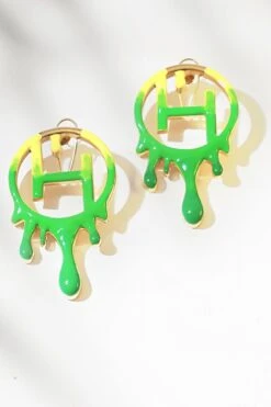 Outhouse Acid Green Handcrafted Midi Earrings -Celestiagem Jewelry Shop 2007ot42 3