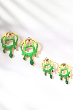 Outhouse Acid Green Handcrafted Midi Earrings -Celestiagem Jewelry Shop 2007ot42 4