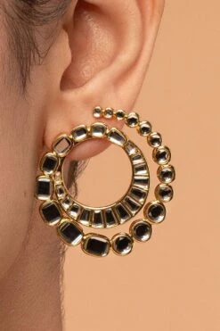 Isharya Gold-Mirror Beauty Earrings