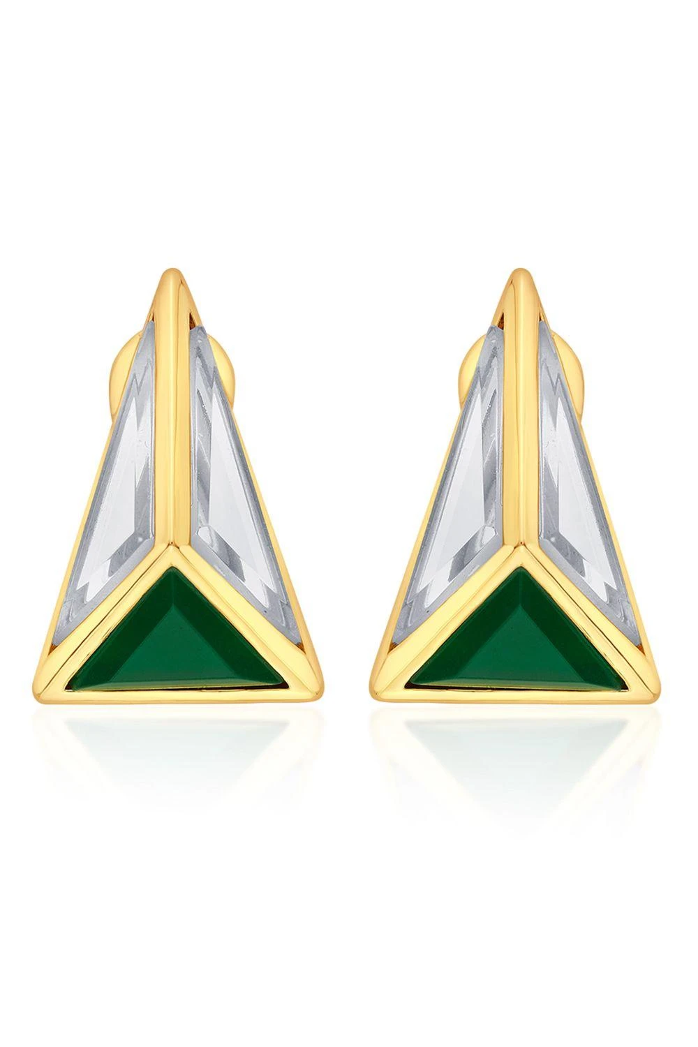 Isharya Emerald & Mirror Pyramid Majesty Earrings 3 Isharya Emerald & Mirror Pyramid Majesty Earrings