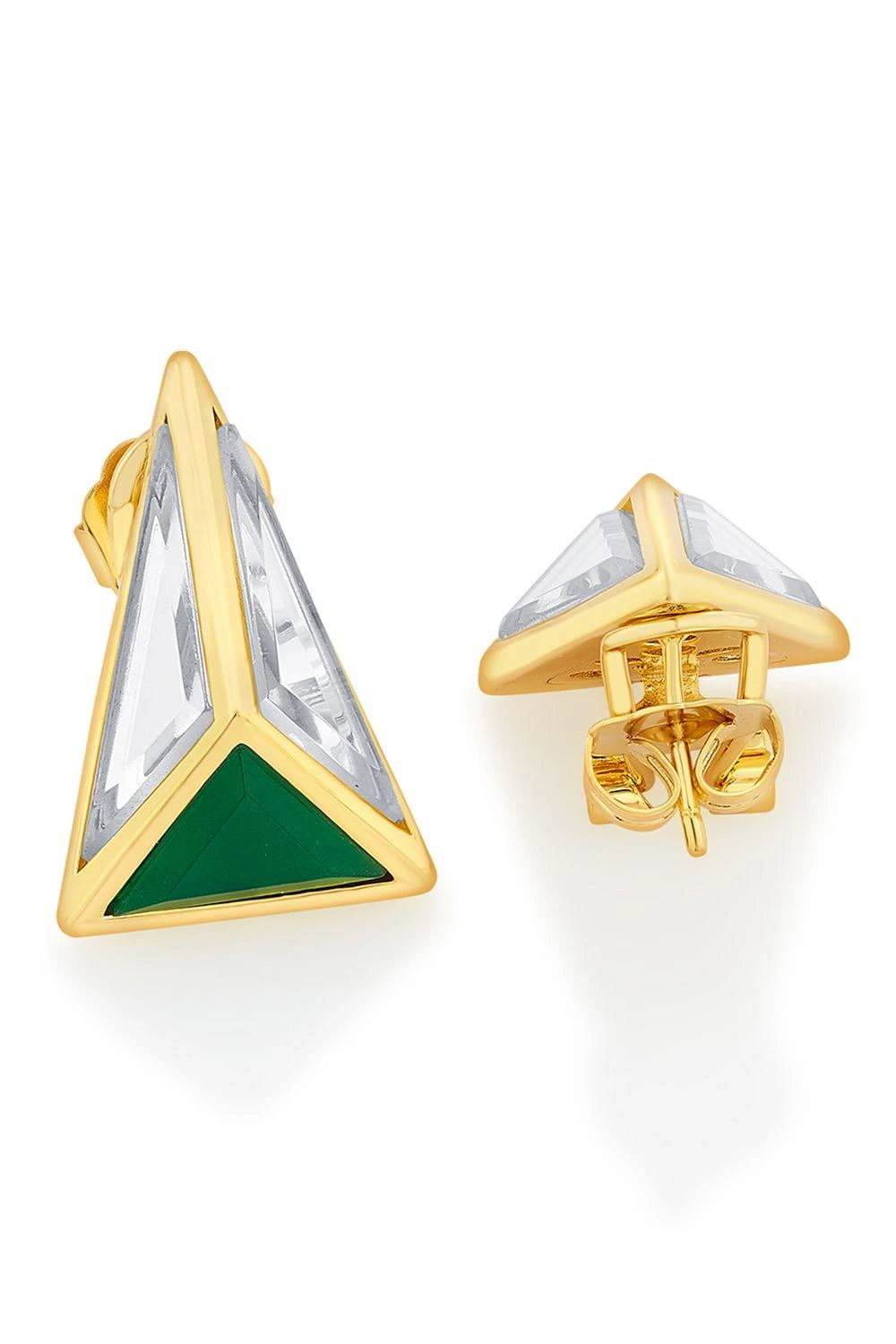 Isharya Emerald & Mirror Pyramid Majesty Earrings 4 Isharya Emerald & Mirror Pyramid Majesty Earrings - Image 2