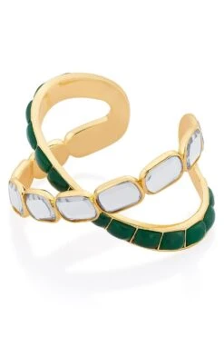 Isharya Cross Emerald & Mirror Bracelet -Celestiagem Jewelry Shop 201223ia4 3