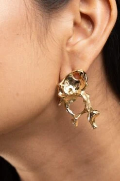 Studio Metallurgy Gold Splatter Earrings -Celestiagem Jewelry Shop 22923sm4 4